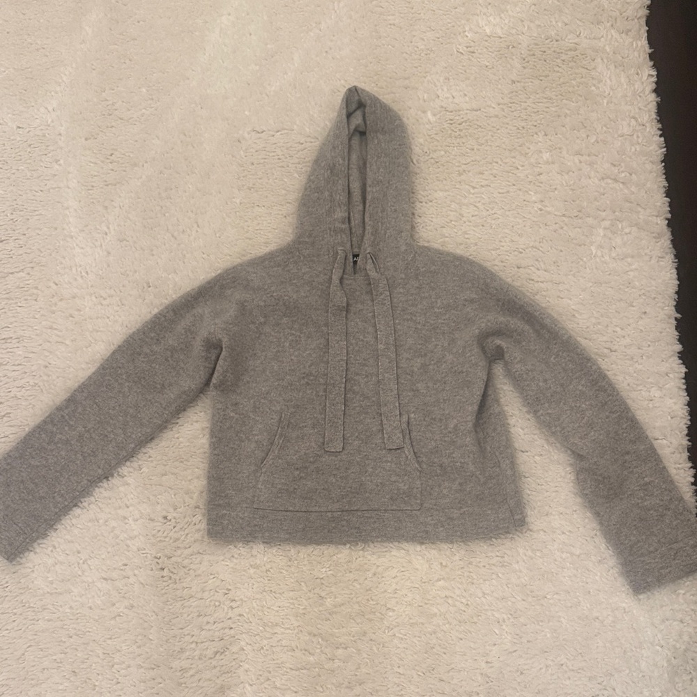 NAADAM Heather Gray Cashmere Cropped Women's Hoodie